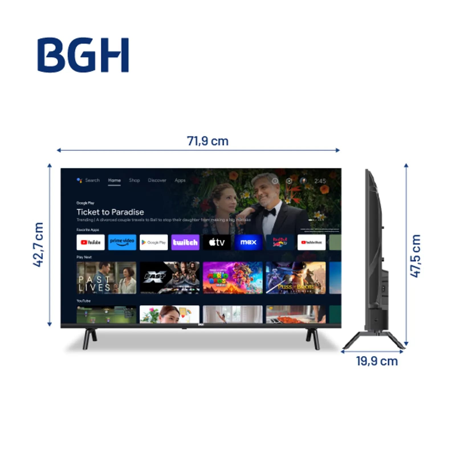 TV LED Smart Android BGH 32" - HD thumbnail 2