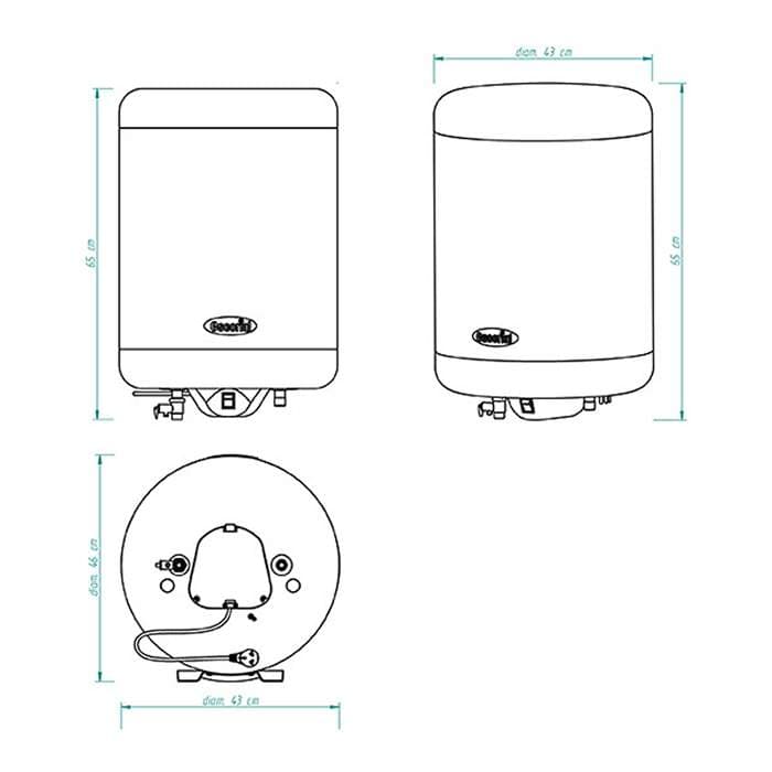 Termotanque Electrico 55lts ESCORIAL 1500W  INFERIOR thumbnail 2