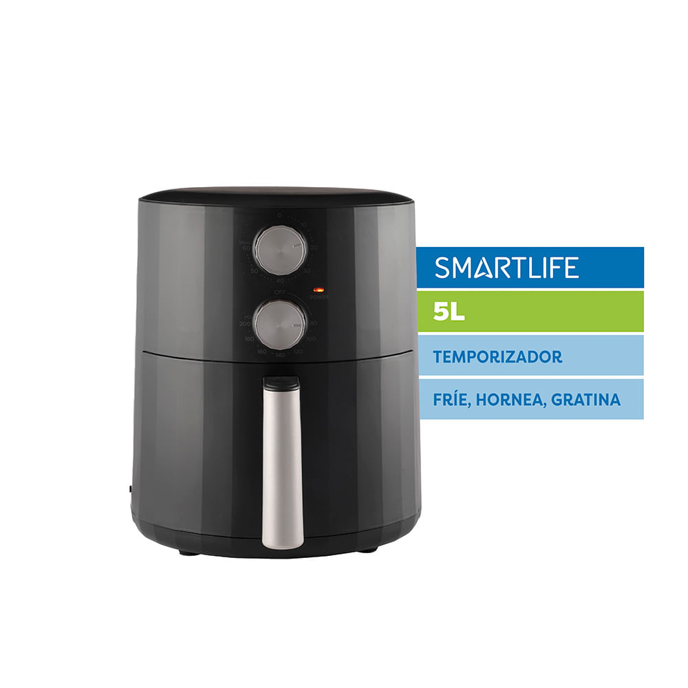 Freidora SMARTLIFE Sin Aceite Manual 5Lts SL-AF0050NB- 1350W. Botones