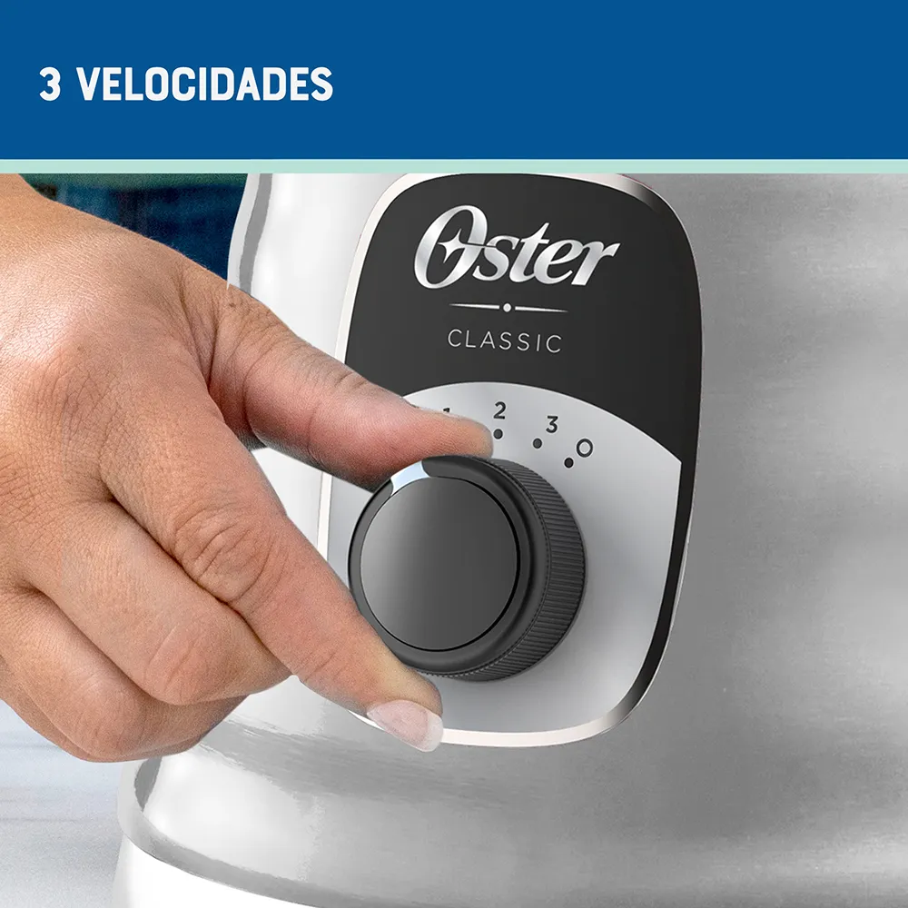 Licuadora OSTER Clasica Silver- 600W- Jarra de Vidrio 1,25lts - Image 2