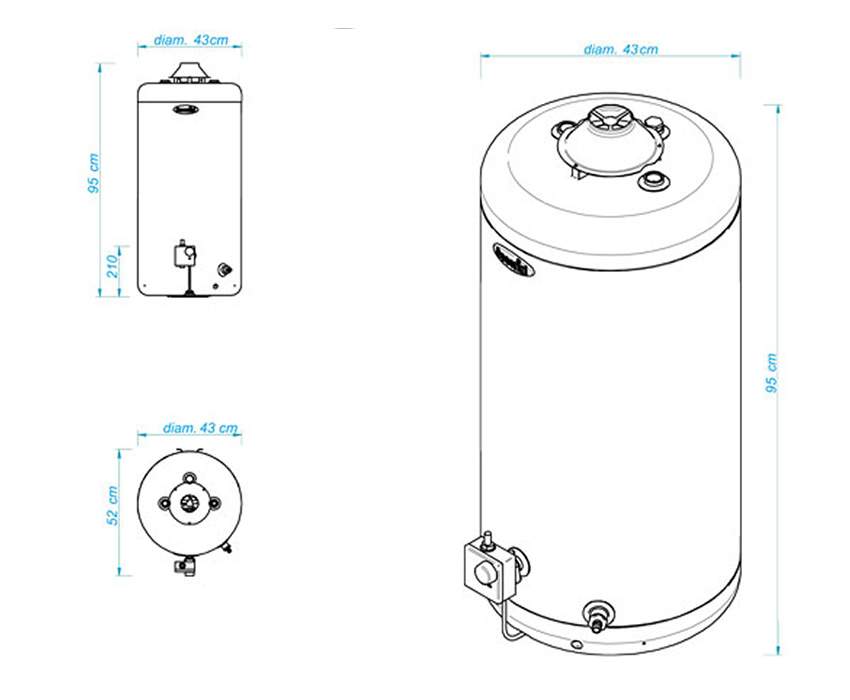 Termotanque A GAS 80lts- MG- Kit de Instalacion ESCORIAL SUPERIOR MULTIGAS - Image 2