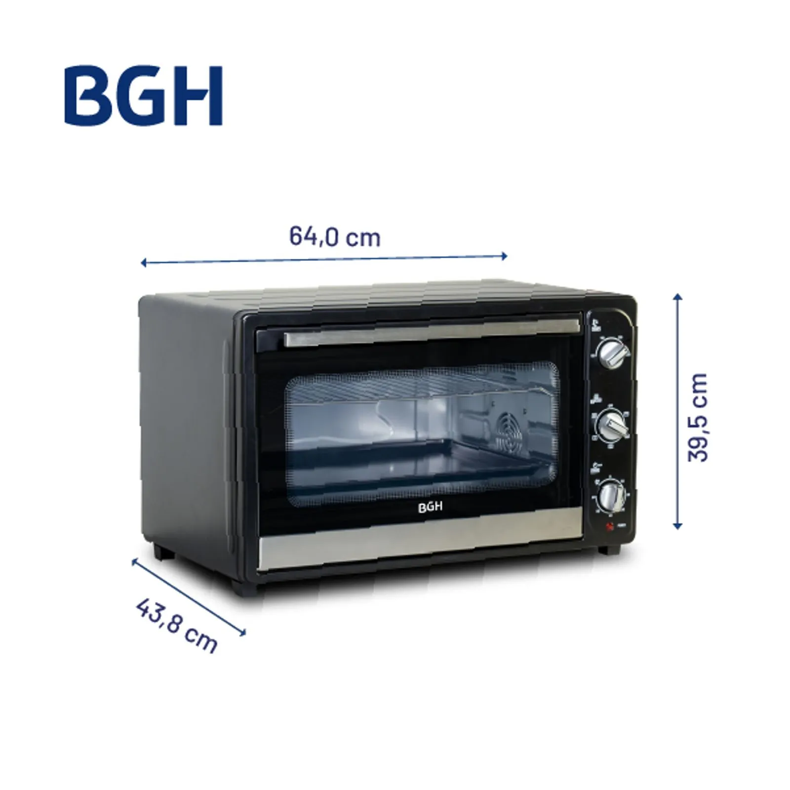 Horno Electrico 65Lts BGH - Mecanico - Negro - Image 2