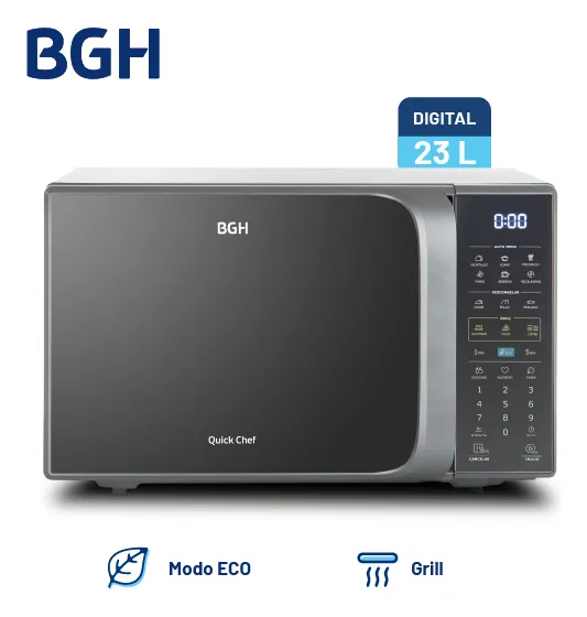 Microondas BGH CMO Q.Cheff B223DS20 C/Grill Digital Plata